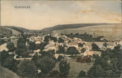 Postcard Vlastislav Vladislav Stadtpartie 1918   b. Leitmeritz