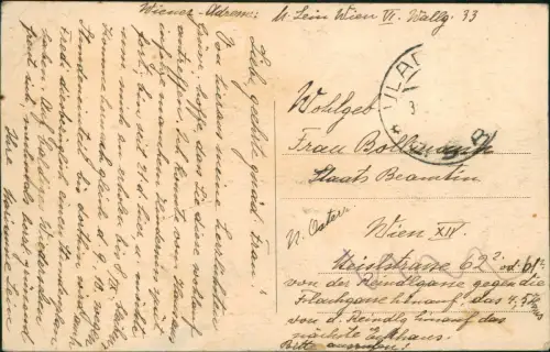 Postcard Vlastislav Vladislav Stadtpartie 1918   b. Leitmeritz