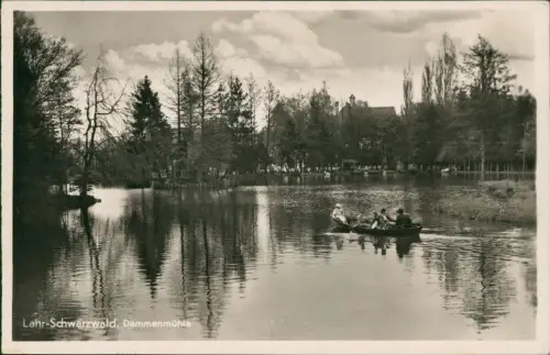 Ansichtskarte Lahr (Schwarzwald) Dammenmühle Ruderboot 1940