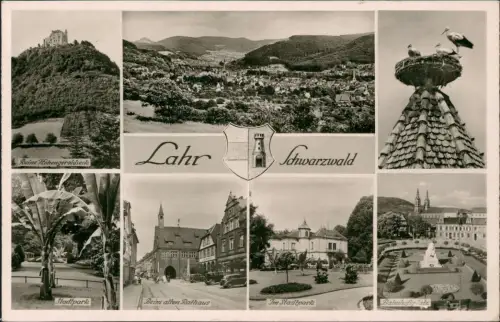 Lahr (Schwarzwald) Stadtpark Bahnhofsplatz Storchennest ua MB 1953