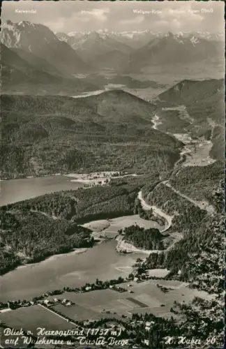 Kochel am See Blick v. Herzogstand auf Walchensee u Tiroler Berge 1962