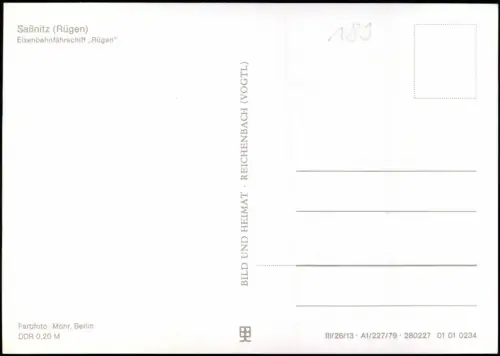 Ansichtskarte Sassnitz Rügen Eisenbahnfährschiff "Rügen" 1979