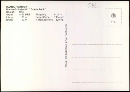 Ansichtskarte  Marine-Schulschiff "Gorch Fock" 1985