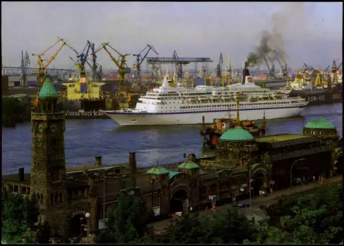 Hamburg St. Pauli Landungsbrücken mit MS "ROYAL VIKING STAR" 1980