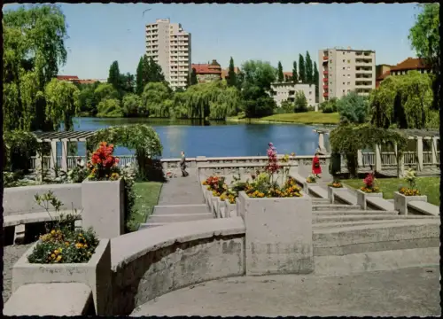 Ansichtskarte Charlottenburg-Berlin Lietzensee mit Hochhaus 1967