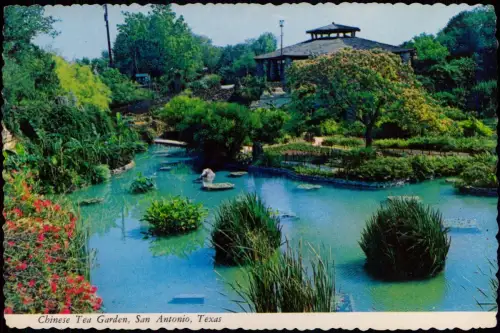 Postcard San Antonio Chinese Tea Garden, Brackenridge Park 1970