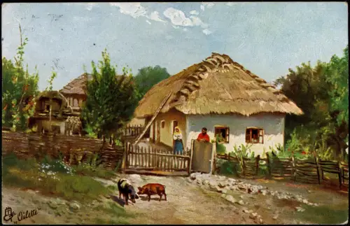 Postcard .Ungarn Magyar Hungarian Village 1911