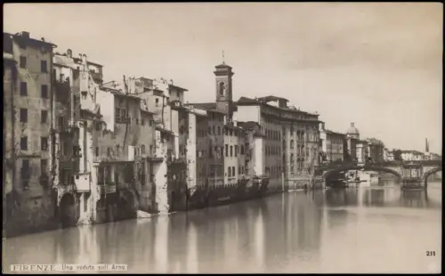 Cartolina Florenz Firenze Una veduta sull Arno - Fotokarte 1918