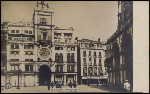 Cartolina Venedig Venezia Torre Orologio - Fotokarte 1919