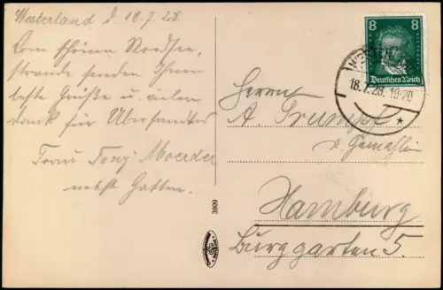 Ansichtskarte Westerland-Sylt Nordseebad Springflut Pavillon 1928