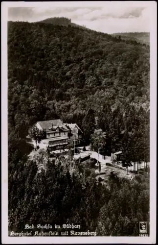 Ansichtskarte Bad Sachsa Luftbild Berghotel Katzenstein mit Ravensberg 1930