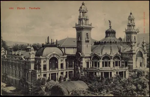 Ansichtskarte Zürich Tonhalle 1928