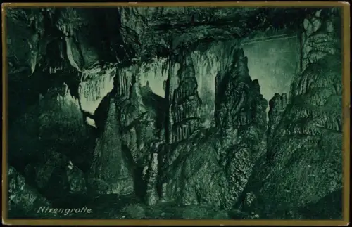 Ansichtskarte Grüne-Iserlohn Dechenhöhle Nixengrotte - Goldrand 1922