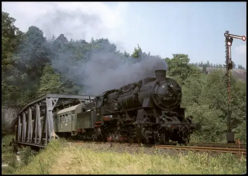 Ansichtskarte  Dampf-Güterzuglokomotive 58 2051-9 Schlema 1998