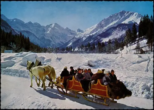 Oberstdorf (Allgäu) Umland-Ansichten Schlittenfahrt im Birgsautal 1977