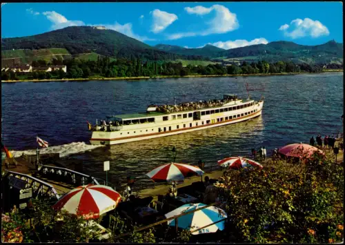 Bad Godesberg-Bonn Blick zum Siebengebirge, Rhein Schiff Dampfer 1975