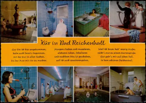 Bad Reichenhall Kuranlagen Mehrbildkarte mit Kur-Anwendungen 1965