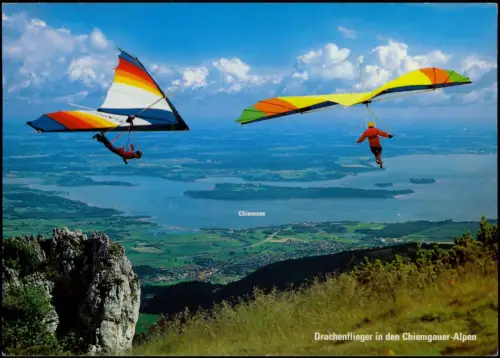 Chiemsee Chiemsee (See) Drachenflieger in den Chiemgauer-Alpen 1980