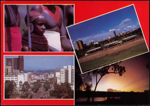 Postcard _Allgemein Mehrbild-AK Kenia Motive u.a. Einheimische 1994