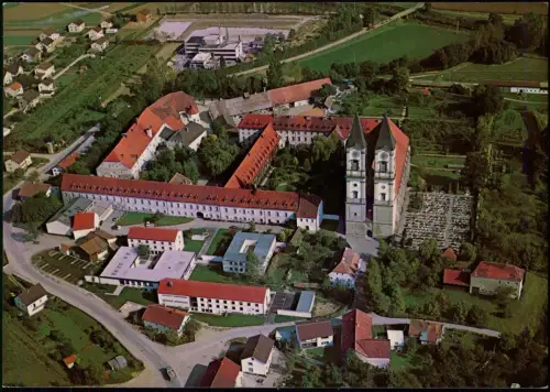 Niederalteich Benediktinerabtei Abtei/Kloster vom Flugzeug aus 1981