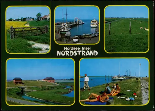 Ansichtskarte Nordstrand Mehrbildkarte Ortsansichten der Nordsee-Insel 1991