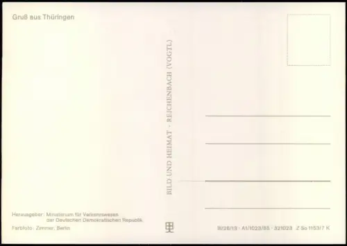 Eisenbahn Motiv-AK Güterzug passiert Brücke in Thüringen DDR AK 1985