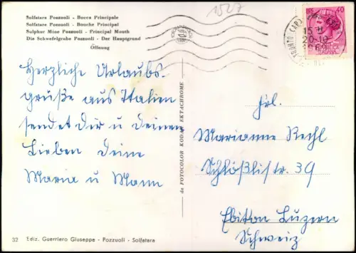 .Italien Italia Solfatara Pozzuoli Bocca Principale (Schwefel-Grube) 1969