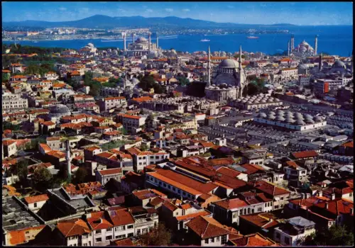 Istanbul Panorama-Ansicht ISTANBUL ve ŞAHESERLERİ Blick zur Blaue Moschee 1980