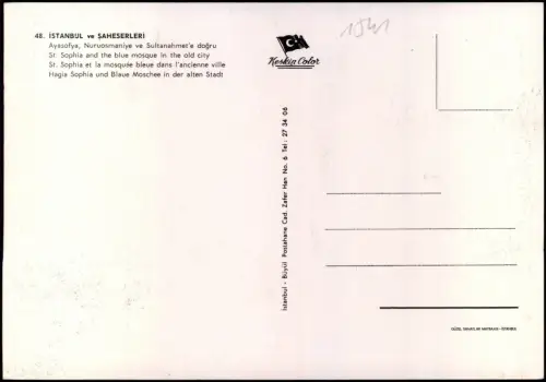 Istanbul Panorama-Ansicht ISTANBUL ve ŞAHESERLERİ Blick zur Blaue Moschee 1980