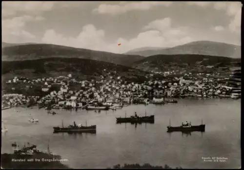 Harstad Harstad sett fra Gangsåstoppen, Schiffe, Ortsansicht 1930