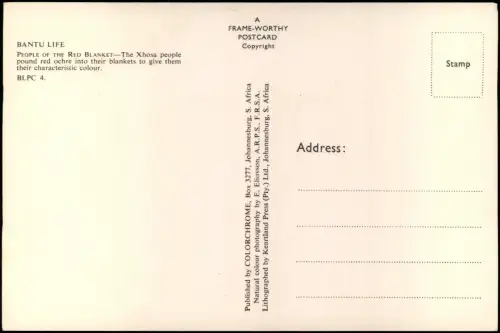 Südafrika PEOPLE OF THE RED BLANKET Xhosa people (semi nude women) 1970