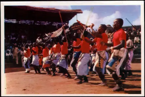 Johannesburg Shangaan tribal dancers at a Gold Mine, Einheimische Tänzer 1975
