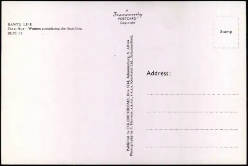 Südafrika BANTU LIFE ZULU HUT Women, Einheimische Native Scene 1975