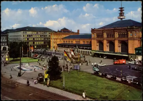 Ansichtskarte Hannover Hauptbahnhof, Vorplatz 1965