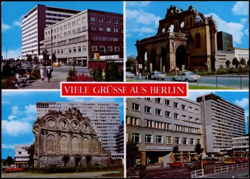 Kreuzberg-Berlin Kreuzberg Mehrbild-AK u.a. Bahnhof und Deutschlandhaus 1980