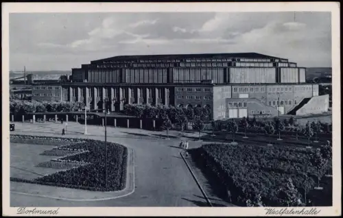 Ansichtskarte Dortmund Westfalenhalle Straße 1936