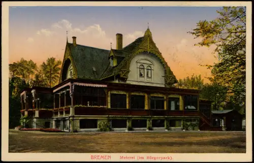 Ansichtskarte Bremen Bürgerpark Meierei 1918