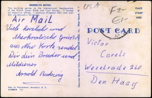 Postcard Brooklyn Bethel 1970