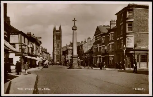 Postcard Bolton Greater Manchester The Cross 1940