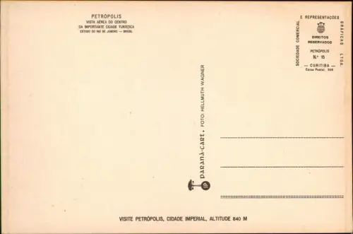 Postcard Petrópolis Blick auf Stadt und Hochhäuser 1980