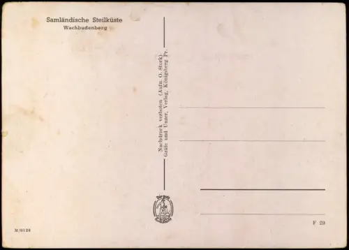 Postcard Kleinkuhren (Samland) Wachbudenberg Samland Ostpreußen 1938