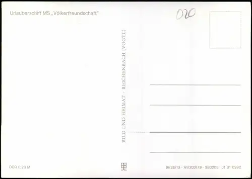 Ansichtskarte  Urlauberschiff MS "Völkerfreundschaft" 1979