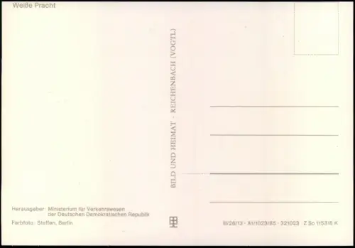 Ansichtskarte  Verkehr/KFZ - Eisenbahn, Schnee 1985