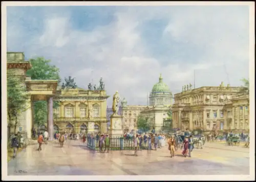 Mitte-Berlin Linden  Zeughaus nach einem Orig.-Aquarell von Wolfgang Tritt 1960