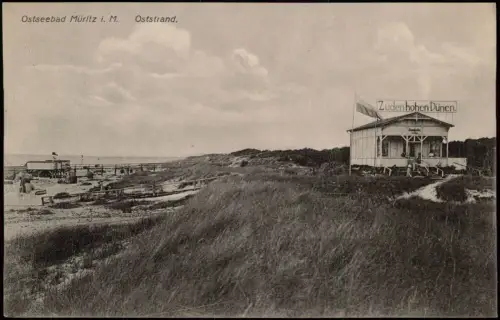Ansichtskarte Graal-Müritz Ostrand Strandhalle Zu den Dünen 1912