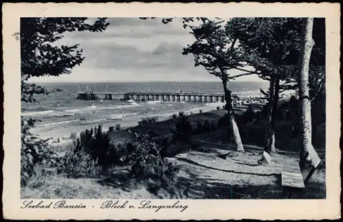 Ansichtskarte Bansin-Heringsdorf Usedom Blick nach Langenberg 1938