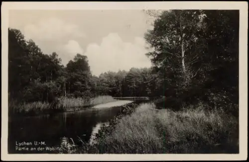 Ansichtskarte Lychen Uckermark Partie an der Woblitz 1930