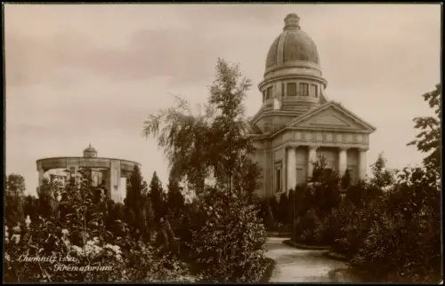 Ansichtskarte Chemnitz Krematorium - Fotokarte 1928