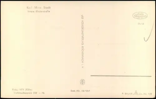 Ansichtskarte Chemnitz Innere Klosterstraße - Straßenbahn 1958