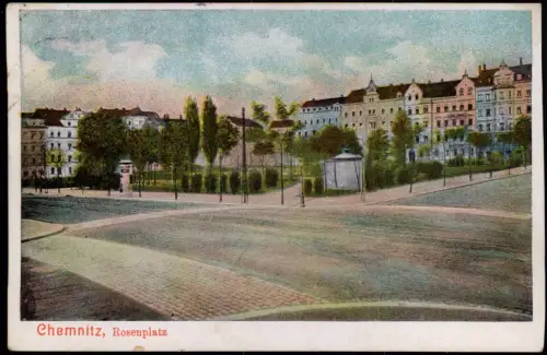 Ansichtskarte Chemnitz Rosenplatz Park 1908